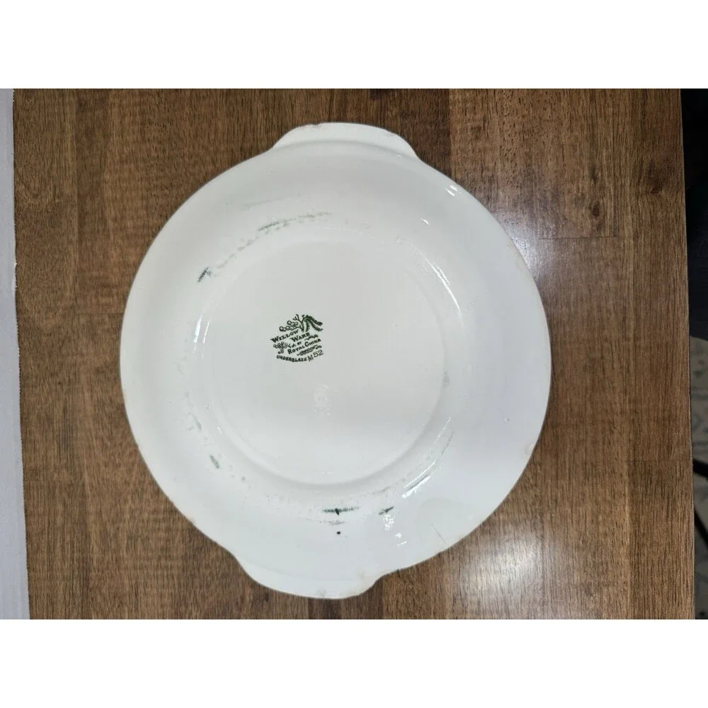 Royal China Willow Ware M52 Red Transferware Handled Plate, White/Red